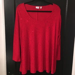 5/$20! Red Kim Rogers Top
